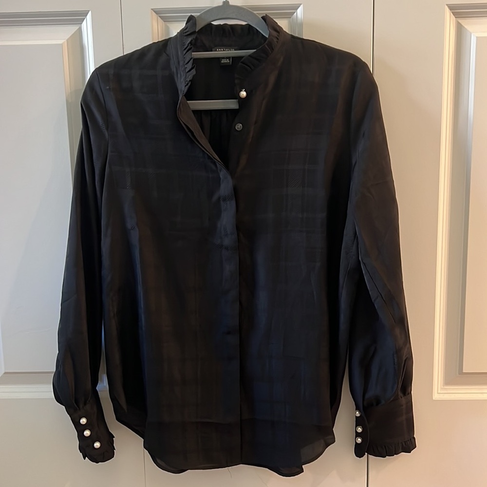 Ann Taylor Blouse with Pearls
